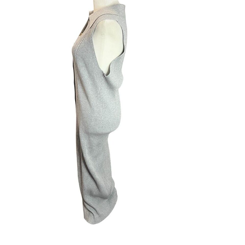 Favorite Daughter Lena Frost Gray Cashmere Blend Rib Knit Midi Dress Size L - Picture 4 of 9